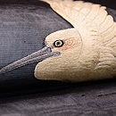 波に白鷺の図刺繍紗名古屋帯　質感・風合