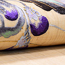 麻地ナスの刺繍名古屋帯　質感・風合