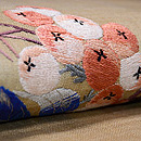 麻地ビワの刺繍名古屋帯　質感・風合