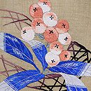 麻地ビワの刺繍名古屋帯　質感・風合