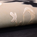 満月に萩の刺繍夏帯 質感・風合