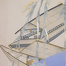 柳に屋形舟夏名古屋帯 質感・風合