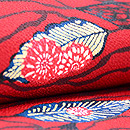 浦野理一作 鬼しぼ縮緬流水に葉っぱ散らしの名古屋帯 質感・風合