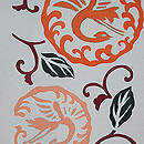 浦野理一作 鶴丸文様型染め名古屋帯 質感・風合