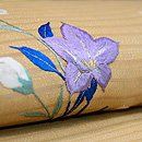 辛子色秋の野花の名古屋帯 質感・風合