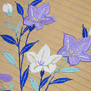 辛子色秋の野花の名古屋帯 質感・風合