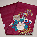 ツツジ色花籠の夏帯 帯裏