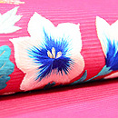 ツツジ色花籠の夏帯 質感・風合