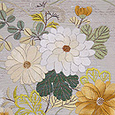 菊文様の袋帯　質感・風合