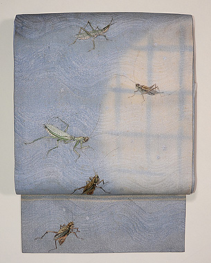 虫尽くし刺繍の名古屋帯 