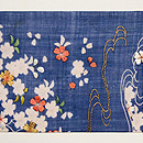 麻地江戸裂松の木に桜の名古屋帯　前柄