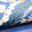 麻地江戸裂松の木に桜の名古屋帯　質感・風合