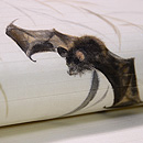 柳にこうもり名古屋帯 前柄(左巻き)