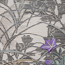 月に秋草刺繍開き名古屋帯　質感・風合