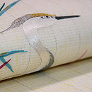 白地白鷺の刺繍名古屋帯　質感・風合