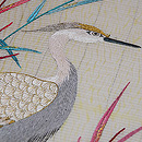 白地白鷺の刺繍名古屋帯　質感・風合