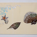 貝尽くしの刺繍名古屋帯　前柄