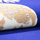 藍地海松に双魚紋の袋帯　質感・風合