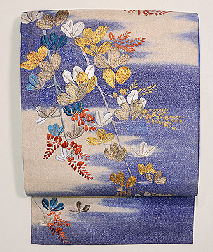 萩文様刺繍名古屋帯