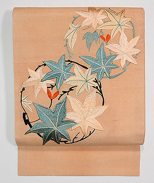 楓丸紋刺繍名古屋帯