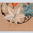 楓丸紋刺繍名古屋帯　前柄