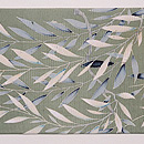 深川鼠色柳に白鷺絽名古屋帯　前柄