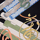 筏に文字文様絽名古屋帯　質感・風合