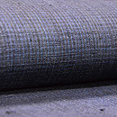 浦野理一作 藍地みじん格子縦節紬名古屋帯　質感・風合