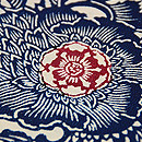 浦野理一作 牡丹唐草型染め名古屋帯　質感・風合