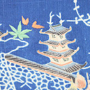 藍地江戸裂名古屋帯　質感・風合