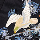 松に鳥の図刺繍名古屋帯　質感・風合