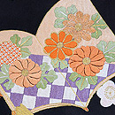 梅と紅葉に絵本刺繍名古屋帯　質感・風合