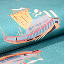 戦船の図名古屋帯　質感・風合