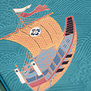 戦船の図名古屋帯　質感・風合