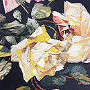 薔薇刺繍黒繻子名古屋帯　質感・風合