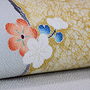 熊谷好博子作 梅枝文様縮緬名古屋帯　質感・風合