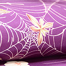 吹き寄せに蜘蛛の巣文様名古屋帯 質感・風合