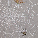 蜘蛛の巣刺繍名古屋帯　質感・風合