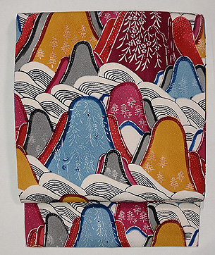 浦野理一作 紅型遠山名古屋帯