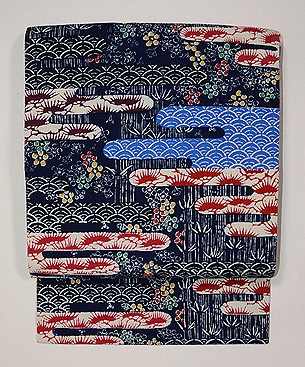 浦野理一作 紅型エ霞吉祥紋名古屋帯