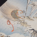 雪景色に雀と隠れ蓑の図小袖崩し名古屋帯 質感・風合