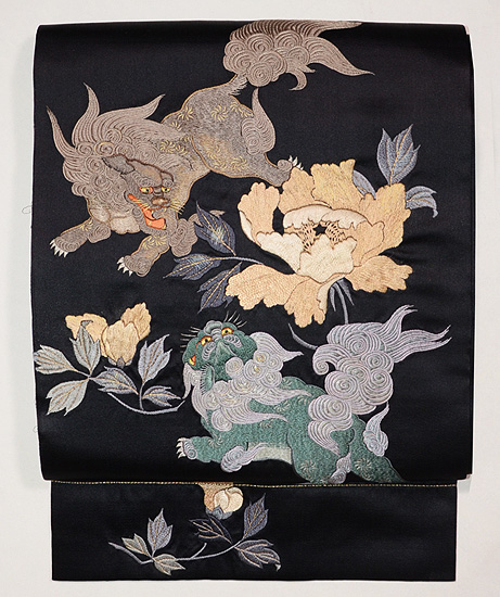 超安い品質 くるり 麻 獅子と牡丹の刺繍名古屋帯 | president.gov.mt