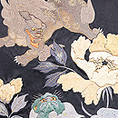 唐獅子と牡丹の刺繍名古屋帯 質感・風合