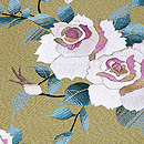 白薔薇と蕾の刺繍名古屋帯 織り出し