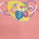 貝合わせの絽刺し開き名古屋帯 前柄