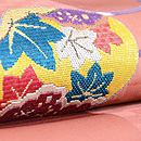 貝合わせの絽刺し開き名古屋帯 質感・風合