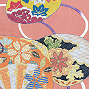 貝合わせの絽刺し開き名古屋帯 織り出し