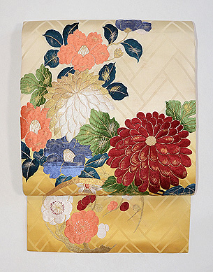 新春の刺繍名古屋帯