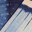 インド藍染め絞り名古屋帯　織り出し