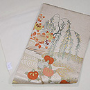 柳に橘刺繍の名古屋帯　帯裏